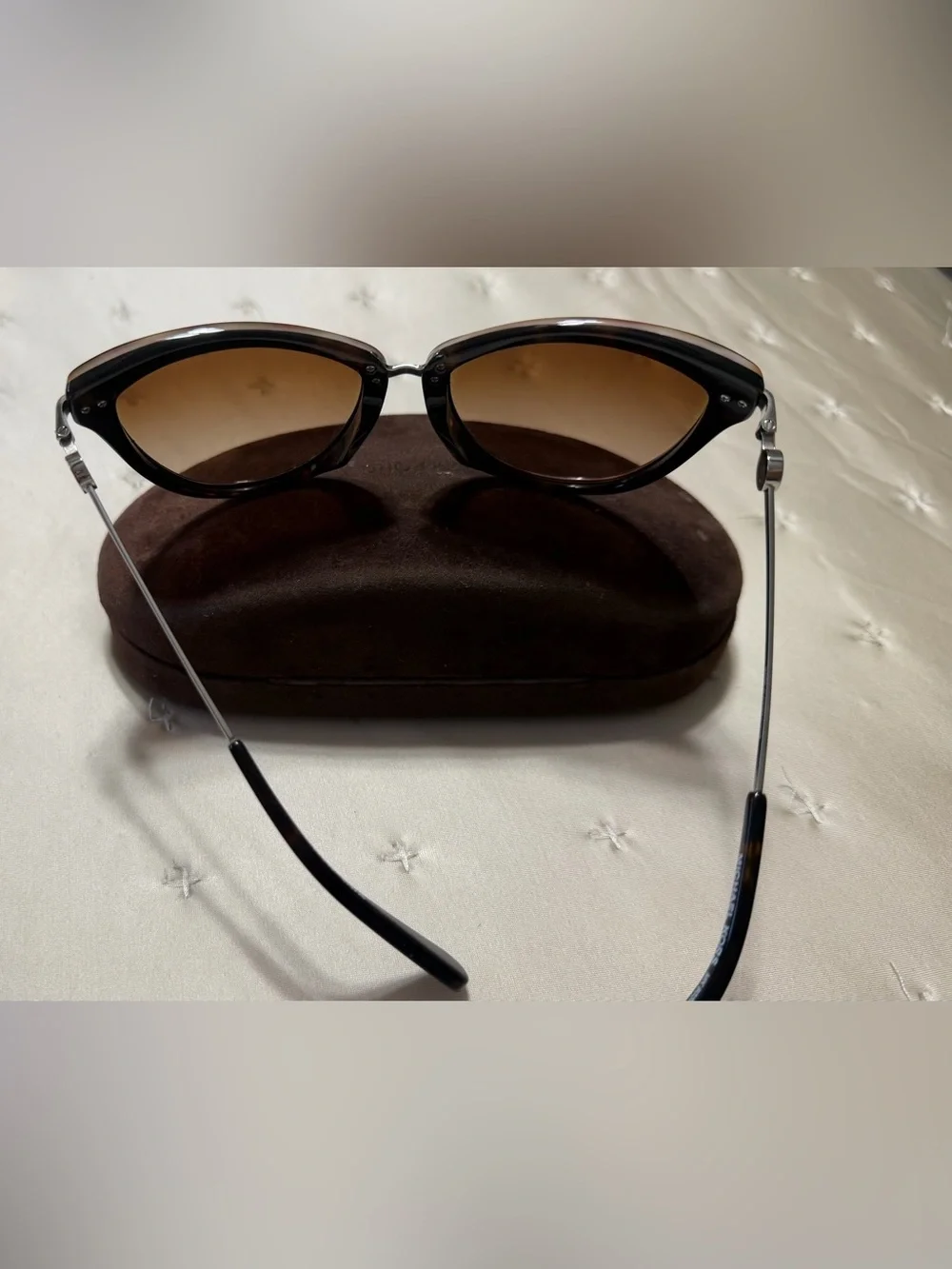 Michael Kors Black Cat-Eye Sunglasses with Brown Gradient Lenses